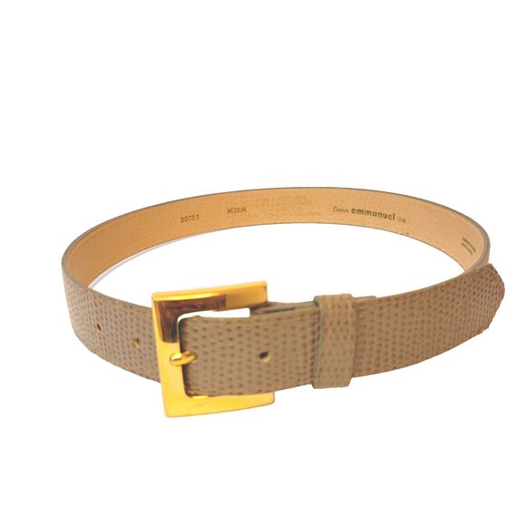 Emmanuel Accessories - Ceinture Emmanuel Belt Hand Tipped Swirl Grain Leather Women Sz M